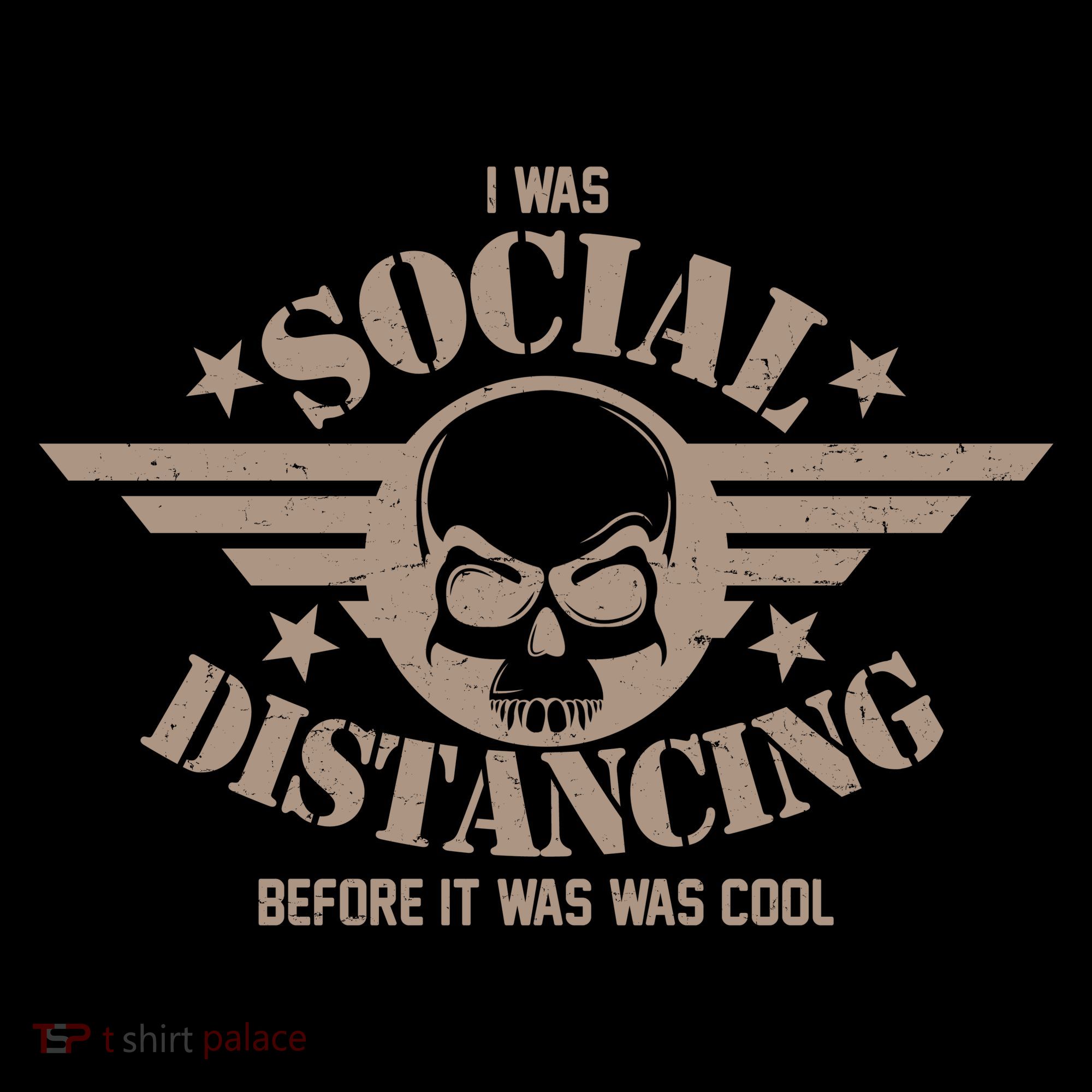 I Was Social Distancing Before It Was Cool Skull Badge Women's Hoodie