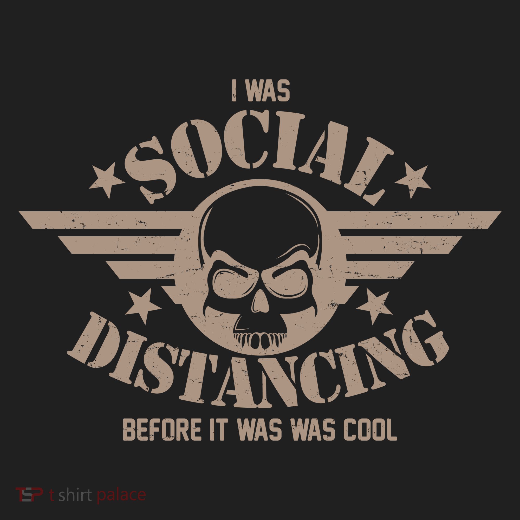I Was Social Distancing Before It Was Cool Skull Badge Tumbler