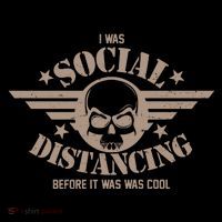 I Was Social Distancing Before It Was Cool Skull Badge Ornament thumb 1