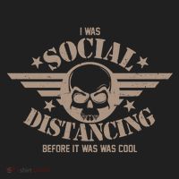 I Was Social Distancing Before It Was Cool Skull Badge Hat thumb 2