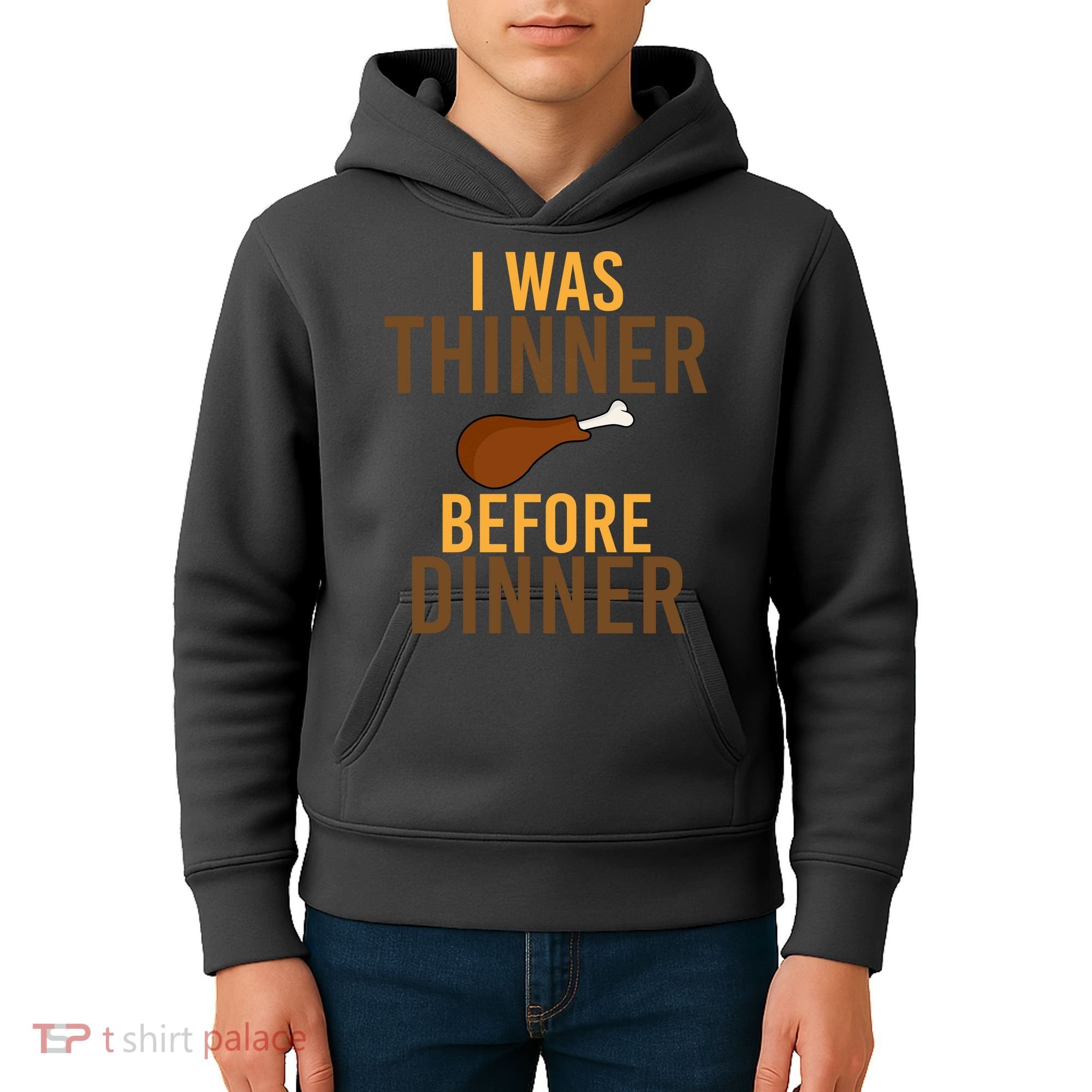 I Was Thinner Before Thanksgiving Dinner Kids Hoodie