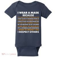 I Wear A Mask Because I Want to Protect You Baby Bodysuit thumb 0