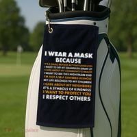 I Wear A Mask Because I Want to Protect You Golf Towel thumb 2
