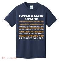 I Wear A Mask Because I Want to Protect You Kids T-Shirt thumb 0
