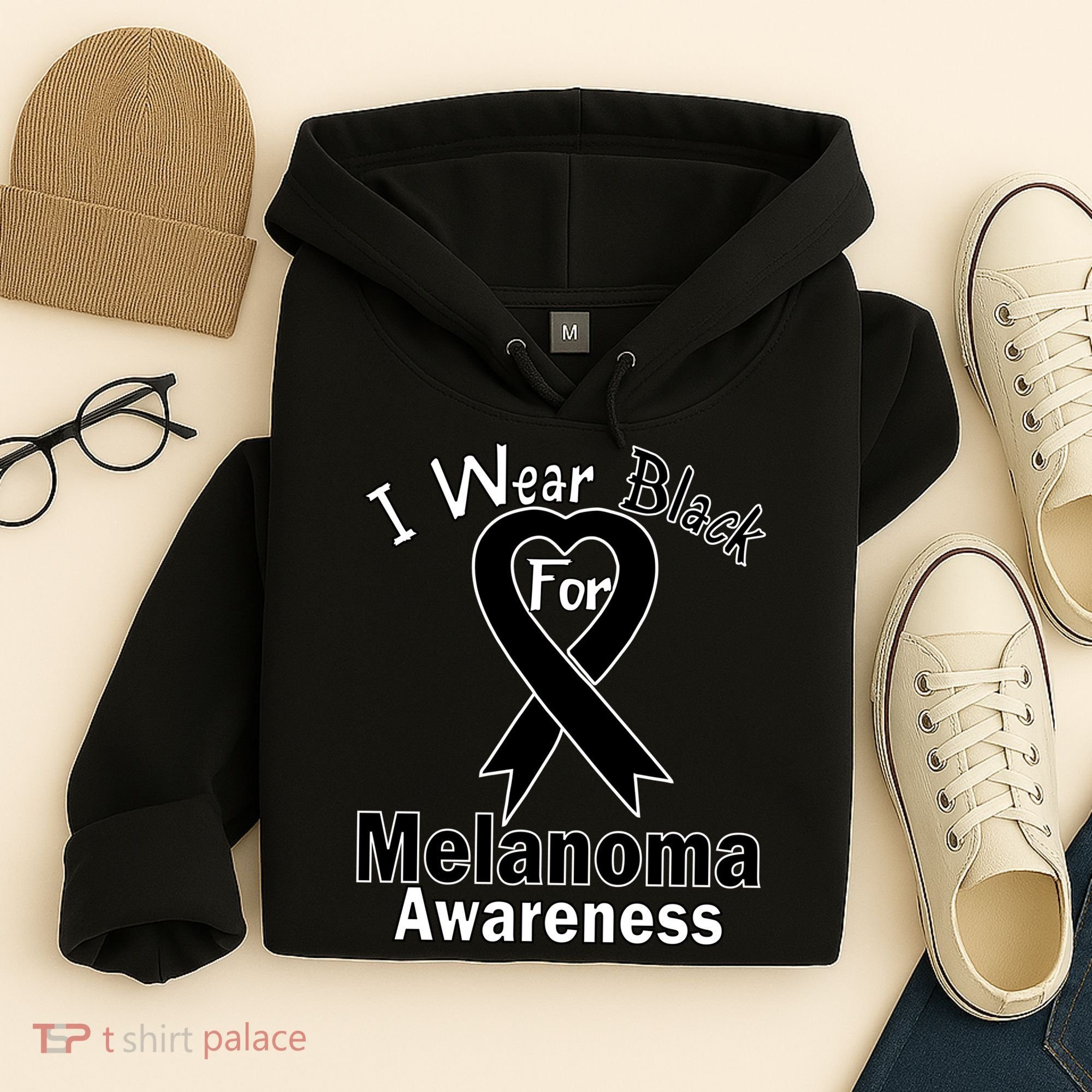 I Wear Black For Melanoma Awareness Hoodie