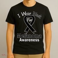 I Wear Black For Melanoma Awareness T-Shirt thumb 3
