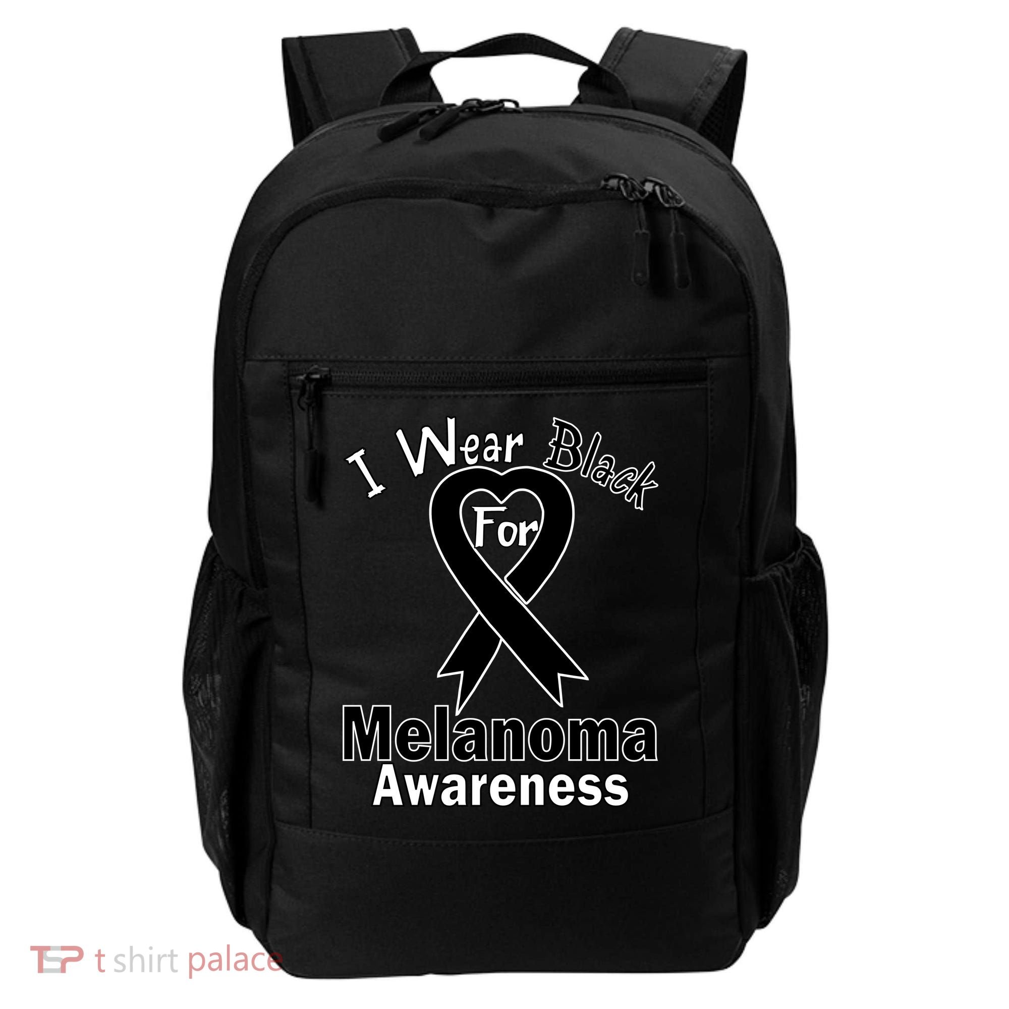 I Wear Black For Melanoma Awareness Backpack