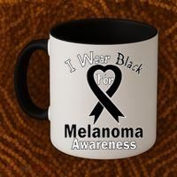 I Wear Black For Melanoma Awareness Coffee Mug thumb 2