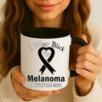 I Wear Black For Melanoma Awareness Coffee Mug thumb 3