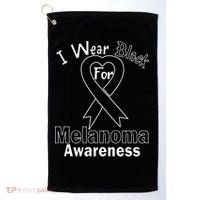 I Wear Black For Melanoma Awareness Golf Towel thumb 0