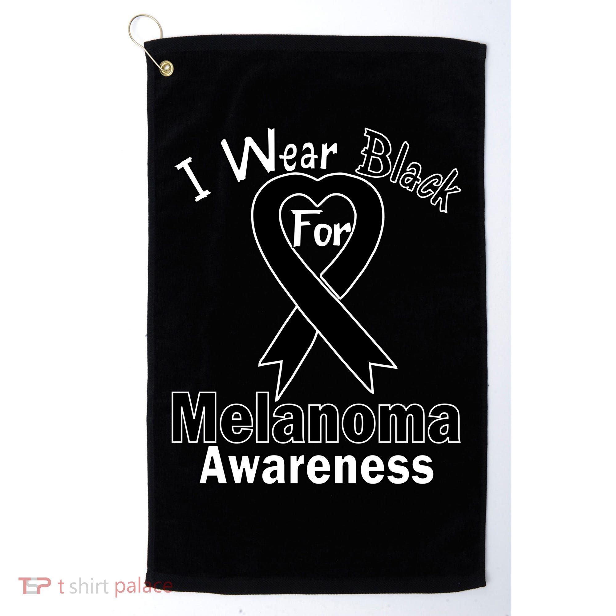 I Wear Black For Melanoma Awareness Golf Towel