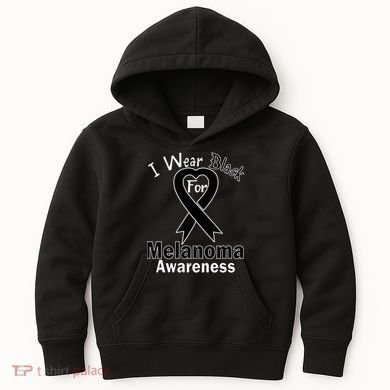I Wear Black For Melanoma Awareness Kids Hoodie