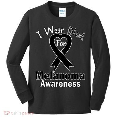 I Wear Black For Melanoma Awareness Kids Long Sleeve Shirt