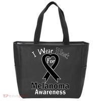 I Wear Black For Melanoma Awareness Tote Bag thumb 0