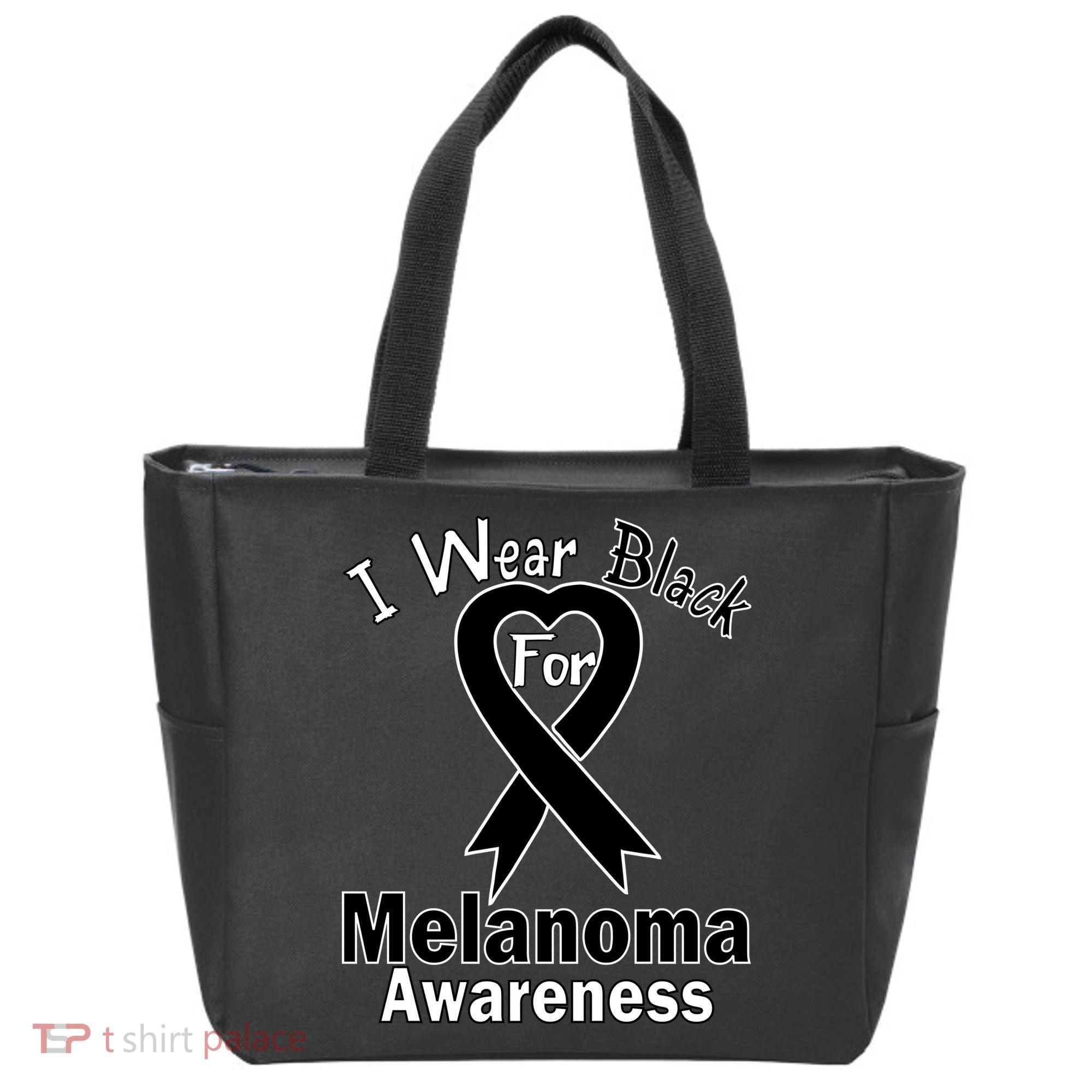 I Wear Black For Melanoma Awareness Tote Bag