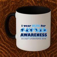 I Wear Blue For Autism Awareness Accept Understand Love Coffee Mug thumb 2
