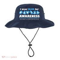I Wear Blue For Autism Awareness Accept Understand Love Bucket Hat thumb 0