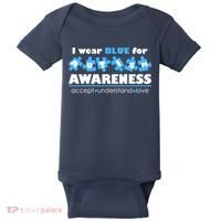 I Wear Blue For Autism Awareness Accept Understand Love Baby Bodysuit thumb 0