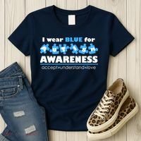 I Wear Blue For Autism Awareness Accept Understand Love Women's T-Shirt thumb 3
