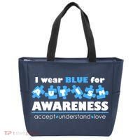 I Wear Blue For Autism Awareness Accept Understand Love Tote Bag thumb 0
