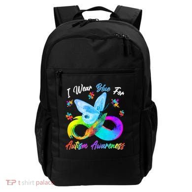 I Wear Blue For Autism Awareness Butterfly Infinity Rainbow  Backpack