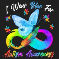 I Wear Blue For Autism Awareness Butterfly Infinity Rainbow  Tumbler thumb 3