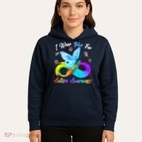I Wear Blue For Autism Awareness Butterfly Infinity Rainbow  Hoodie thumb 5