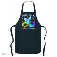I Wear Blue For Autism Awareness Butterfly Infinity Rainbow  Apron thumb 0