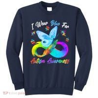 I Wear Blue For Autism Awareness Butterfly Infinity Rainbow  Sweatshirt thumb 0