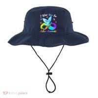 I Wear Blue For Autism Awareness Butterfly Infinity Rainbow  Bucket Hat thumb 0