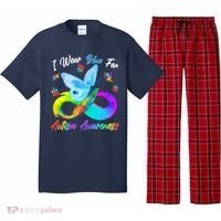 I Wear Blue For Autism Awareness Butterfly Infinity Rainbow  Pajama Set thumb 0