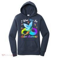 I Wear Blue For Autism Awareness Butterfly Infinity Rainbow  Women's Hoodie thumb 0