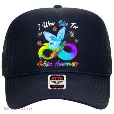 I Wear Blue For Autism Awareness Butterfly Infinity Rainbow  Hat