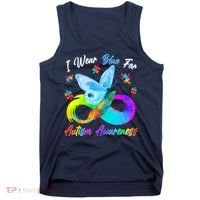 I Wear Blue For Autism Awareness Butterfly Infinity Rainbow  Tank Top thumb 0