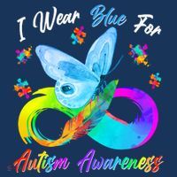 I Wear Blue For Autism Awareness Butterfly Infinity Rainbow  Women's T-Shirt thumb 6