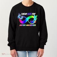 I Wear Blue For Autism Awareness Butterfly Ribbon Women's Sweatshirt thumb 0