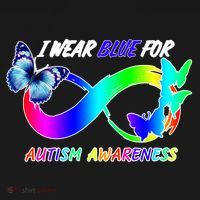 I Wear Blue For Autism Awareness Butterfly Ribbon Women's Hoodie thumb 2