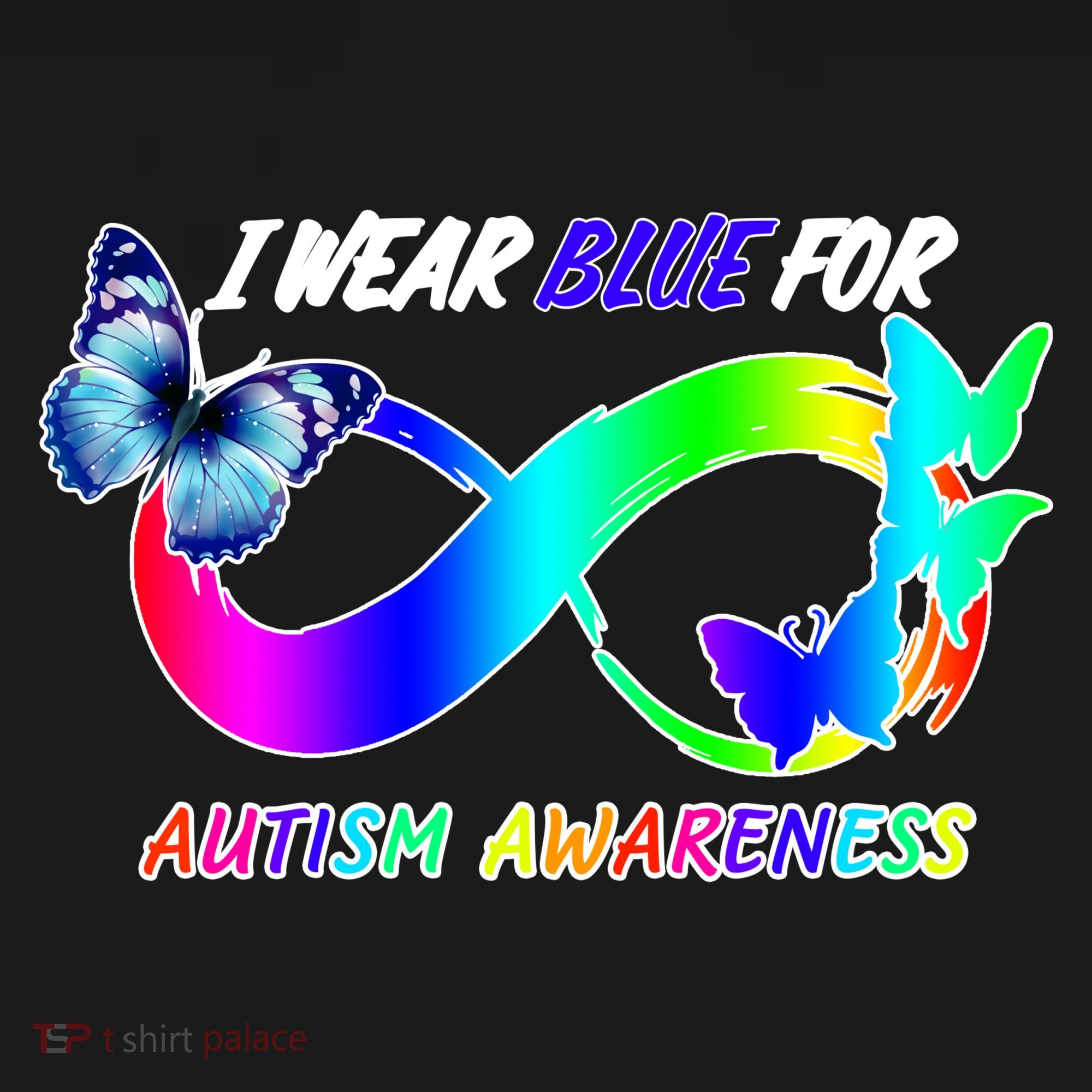 I Wear Blue For Autism Awareness Butterfly Ribbon Women's Hoodie
