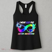 I Wear Blue For Autism Awareness Butterfly Ribbon Women's Tank Top thumb 3