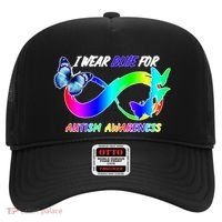 I Wear Blue For Autism Awareness Butterfly Ribbon Hat thumb 0