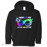 I Wear Blue For Autism Awareness Butterfly Ribbon Toddler Hoodie thumb 0