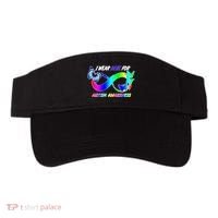 I Wear Blue For Autism Awareness Butterfly Ribbon Visor thumb 0