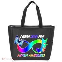 I Wear Blue For Autism Awareness Butterfly Ribbon Tote Bag thumb 0