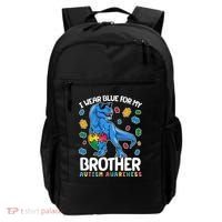 I Wear Blue For My Brother Autism Awareness T-Rex Dinosaur Backpack thumb 0