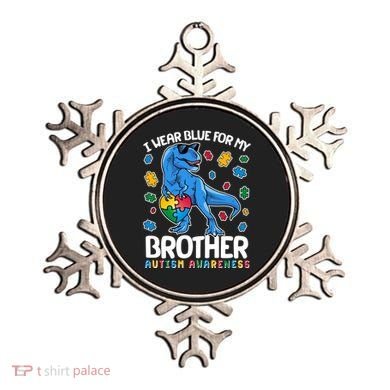 I Wear Blue For My Brother Autism Awareness T-Rex Dinosaur Ornament