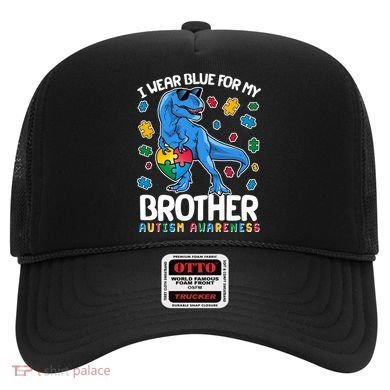 I Wear Blue For My Brother Autism Awareness T-Rex Dinosaur Hat