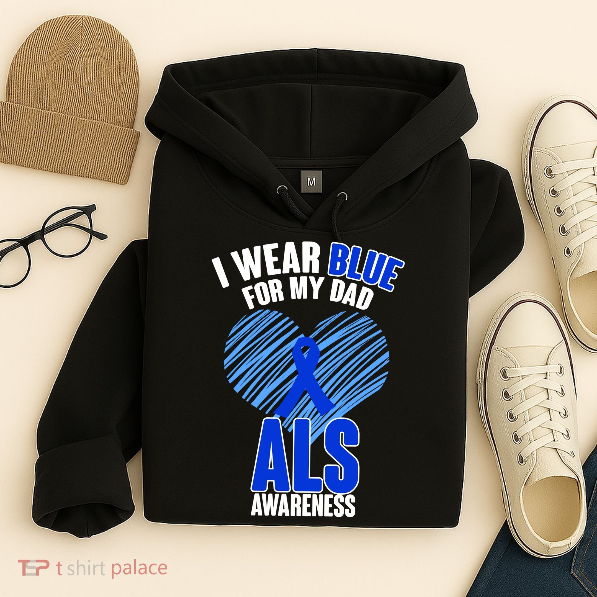 I Wear Blue For My Dad ALS Awareness Hoodie