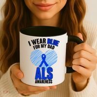 I Wear Blue For My Dad ALS Awareness Coffee Mug thumb 3