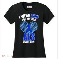I Wear Blue For My Dad ALS Awareness Women's Cooling Performance Crew T-Shirt thumb 0