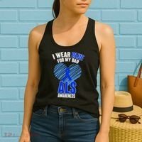 I Wear Blue For My Dad ALS Awareness Women's Tank Top thumb 2